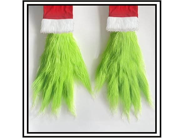 Fisemira Fisemira Green Furry Monster Gloves for
