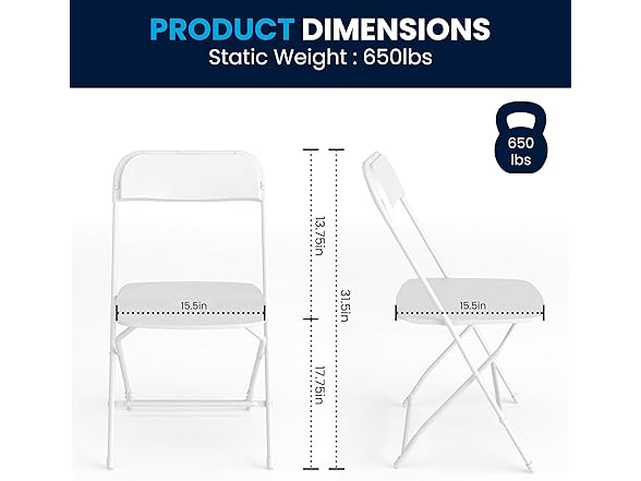Flash Furniture Hercules Set of 10 Indoor/Outdoor Heavy-Duty Plastic Folding Chairs