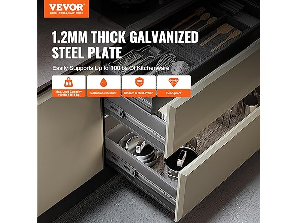 VEVOR 10 Pairs of 14 Inch Drawer Slides Side Mount Rails