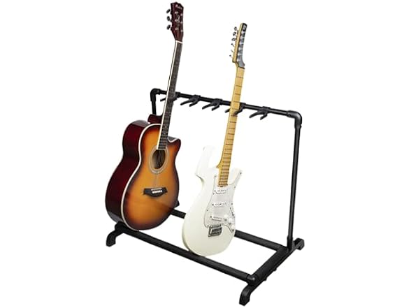Takywep Foldable Multi Guitar Stand, Heavy-Duty Rolling Rack for Acoustic/Electric/Bass Guitars, Non-Slip Rubber Padding, Portable Storage Display for Home Studio Stage Band Use