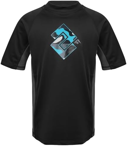 Kanu Surf Boys' Haywire UPF 50+ Sun Protective Rashguard Swim Shirt, Surf Camo Black, X-Small (6)