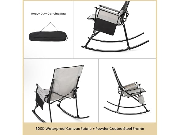 Foldable Rocking Camp Chair, Large Cup Holder