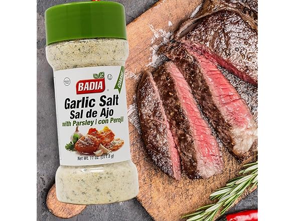 Badia Garlic Salt with Parsley 11 oz Savory Blend