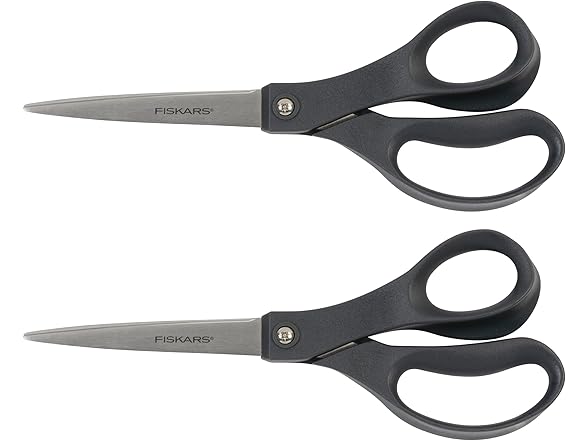 Fiskars 8” Everyday Stainless Steel Scissors 2Pk