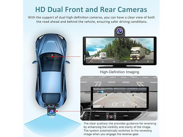 9.3" Wireless CarPlay Screen w/ 4K Cam