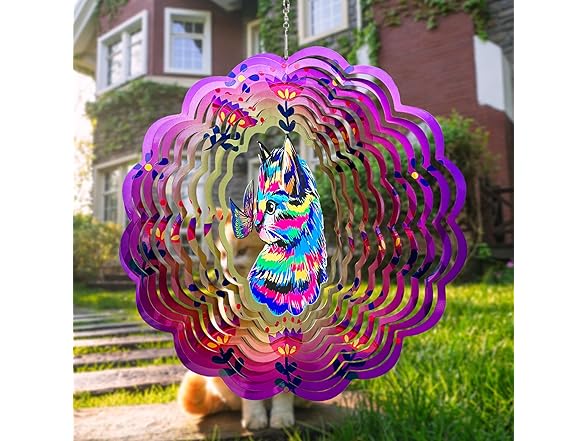 GOTOME Cat Wind Spinners Metal Gifts