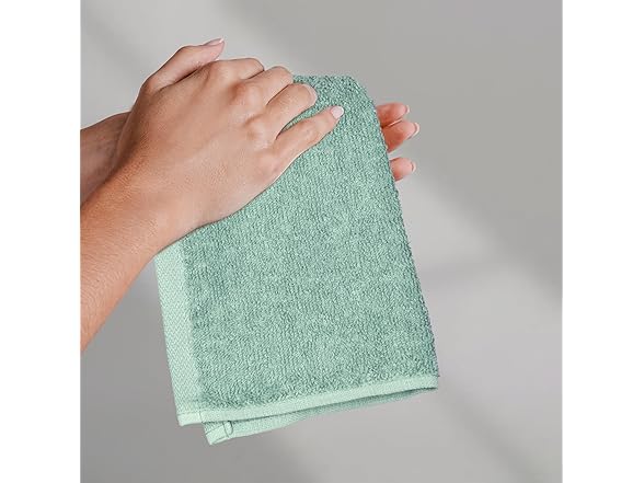 Amazon Basics Washcloths 24pk Seafoam