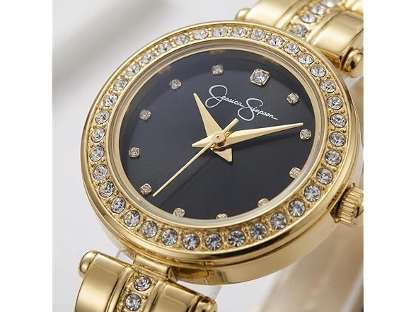 Jessica Simpson Watch Round Crystal Dial