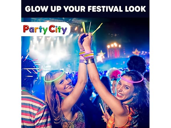 Party City 300 Neon Glow Sticks (Bulk)