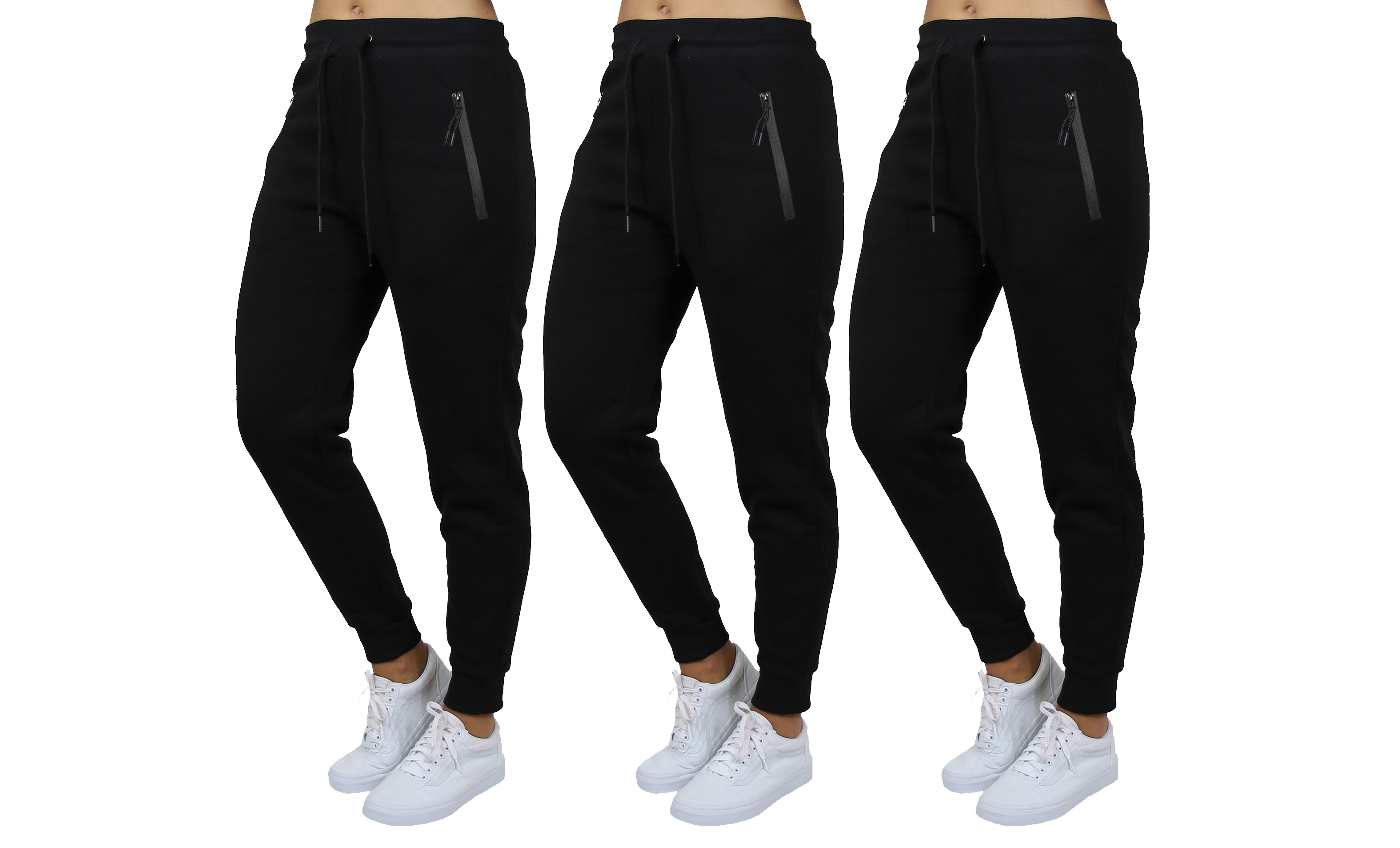 3Pk Womens Fleece Jogger Pants - Gallery 21