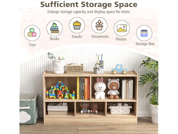 MEDIMALL 5 Cube Kids Toy Storage Organizer