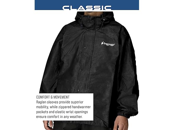 FROGG TOGGS Mens Rain Jacket (L) Black