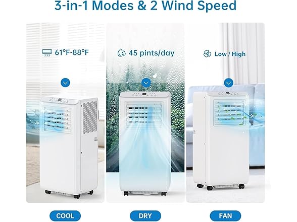 TranquilNest 8,000 BTU Portable 3-in-1 Air Conditioner