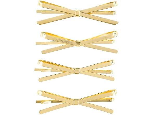 Bella Sleep + Spa Gold Hair Pins Flat Gold Bows