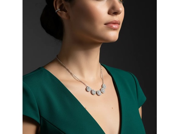 Moissanite Diamond Floral Necklace