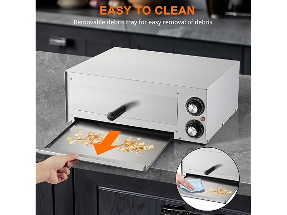 1100W Commercial Countertop Pizza Oven, 13 Inch 