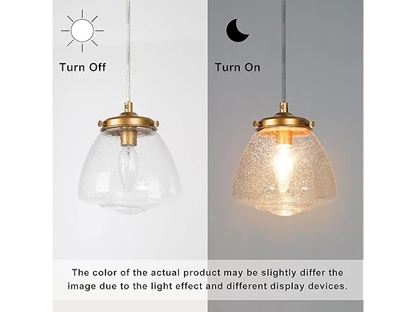 GEPOW GEPOW Antique Gold Pendant Light, Modern Hanging 