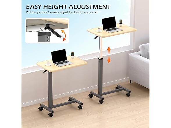 Adjustable Overbed Table with Wheels