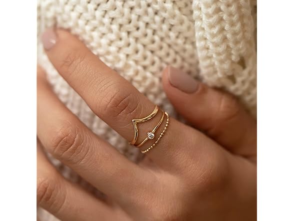 FICXOR Gold Rings for Women Set