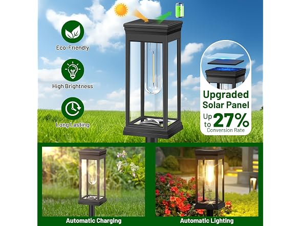 BesLowe Solar Pathway Lights 2-Pack