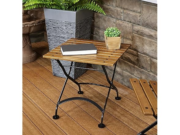 Sunnydaze European Chestnut Wooden Folding Outdoor Adirondack End Table
