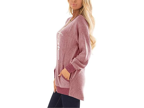 Biohanble Women (XL) Casual Cross Tees Sweatshirts