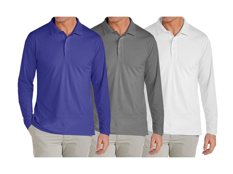 3-Pack Men's Long Sleeve Pique Polo Uniform Shirt
