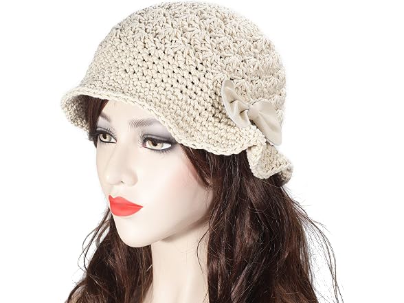 Zlyc Women (OS) Crochet Bucket Hat Handmade Hat
