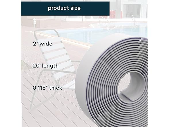 2 Inch Wide, 20ft Long Vinyl Strap - Replacement Straps for Patio Chairs