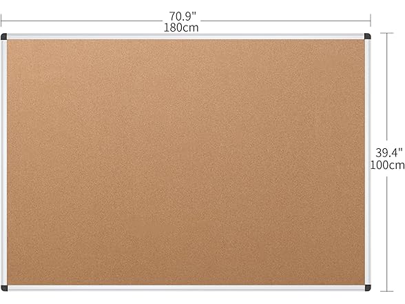 VIZ-PRO Cork Board, 72x40", Silver Frame