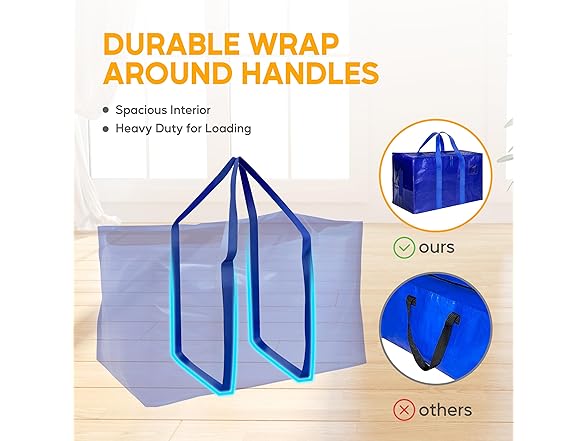 HealSmart 12 Pack Large Moving Bags Blue