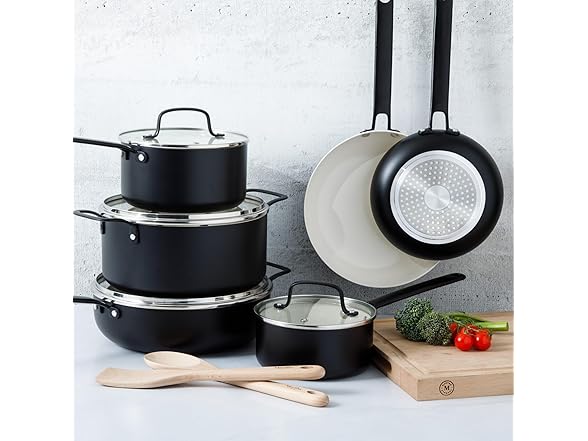 Martha Stewart Ceramic Interior 12 Piece Cookware set