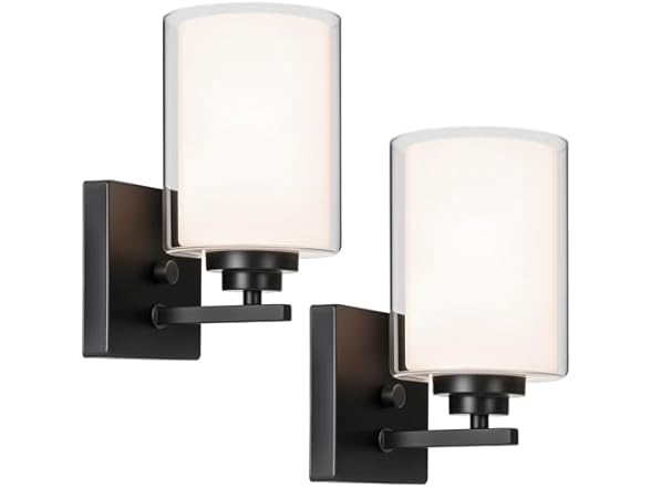 VerRon Set of 2 Wall Sconces, Black