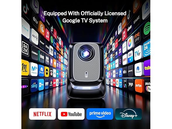 LYNCAST Projector 1080p Native 4K/8K Input Support
