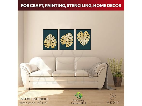 AZDIY Leaf Stencils Paintings