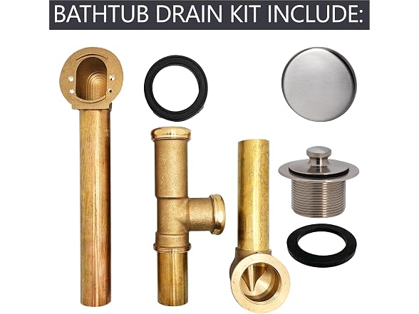 Westbrass A321H-07 14" Brass Bath Waste & Overflow Assembly