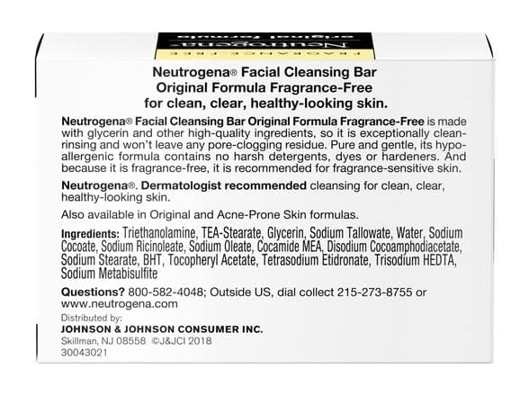 Neutrogena Facial Cleansing Bar, 3.5oz 3pk