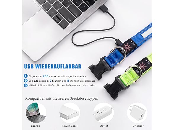 Guuueoo LED Dog Collar, Light Up Dog Collars 