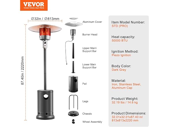 VEVOR Patio Heater for Outdoor Use
