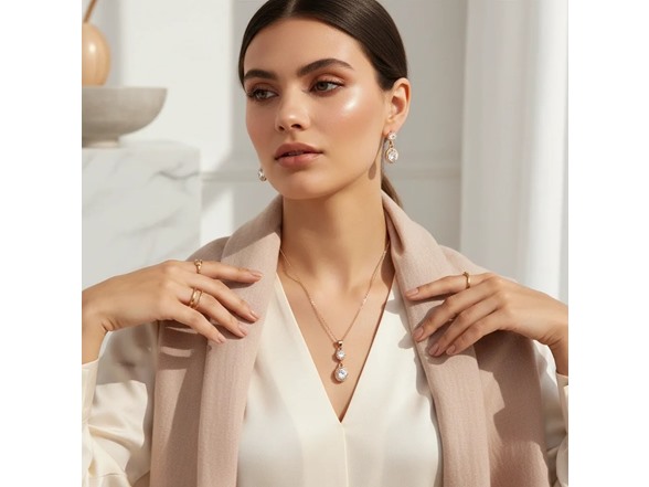 Crystal Drop Necklace & Earrings Set