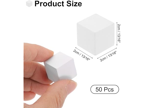 uxcell 50Pcs Wood Blocks for Crafts, 13/16