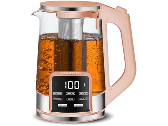 Gourmia Electric Glass Kettle - 1.7L Peach