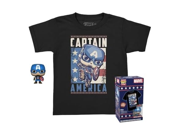 Funko Pop! Pocket Pop and Tee: Captain America, Kids Medium