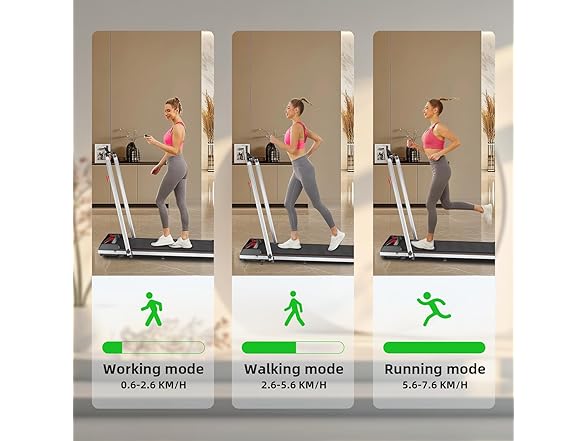 NAYSAYE Walking Pad Treadmill, black with screen