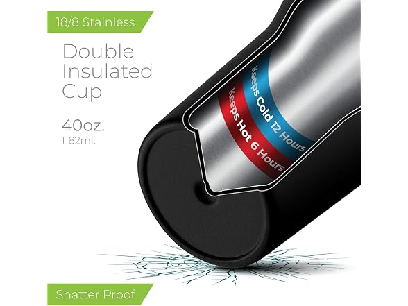 SIPX™ 40 oz Insulated Tumbler with Handle & Straw 
