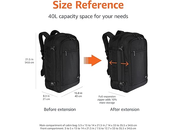 Amazon Basics Travel Backpack, Black