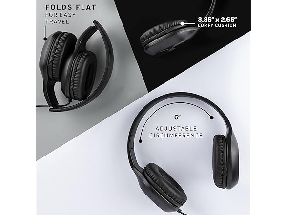 (5 PACK) Bulk On-Ear 3.5mm Wired Kids Headphones with Microphones