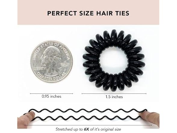 Kitsch Spiral Hair Ties for Women - Denim