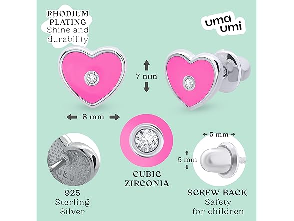 UmaUmi Sterling Silver Heart Earrings