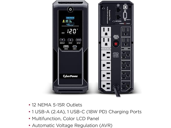 CyberPower 1500VA/900W Intelligent LCD UPS System
